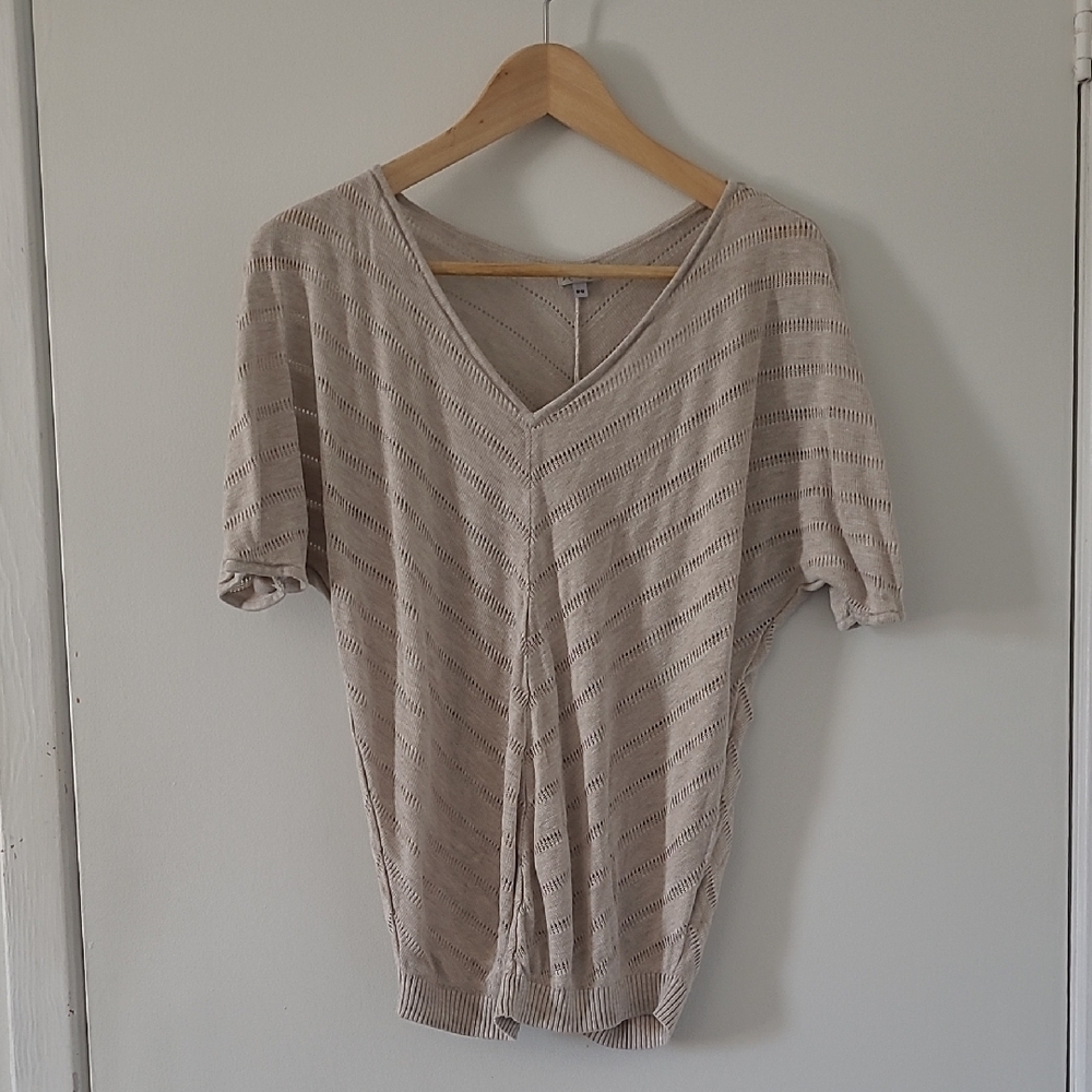 🩷2 For $14🩷 Kismet Beige Short Sleeve Knit Top